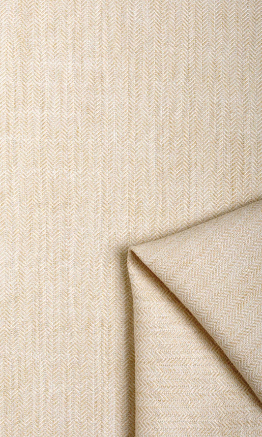 Herringbone Textured Home Décor Fabric By the Metre (Ivory Beige)