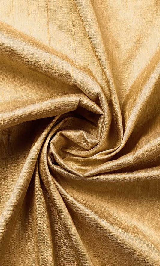 Custom Silk Curtains/ Drapes (Golden Beige/ Brown)