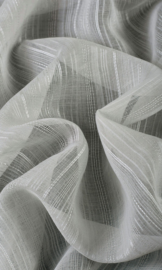 Woven Striped Sheer Home Décor Fabric Sample (Grey)