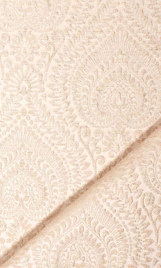 Textured Floral Curtain Panels (Cream)