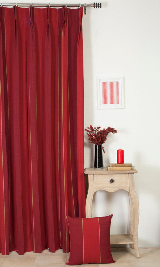 Made to Measure Cotton Window Curtains (Red)