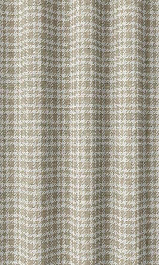 Modern Check Patterned Home Décor Fabric By the Metre (Brown/ White)