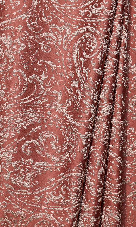 Red Paisley Pattern Home Décor Fabric Sample (Red/ Orange)