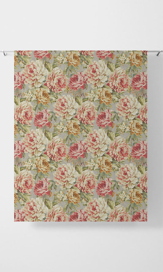 Floral Print Drapes (Pink/ Orange)