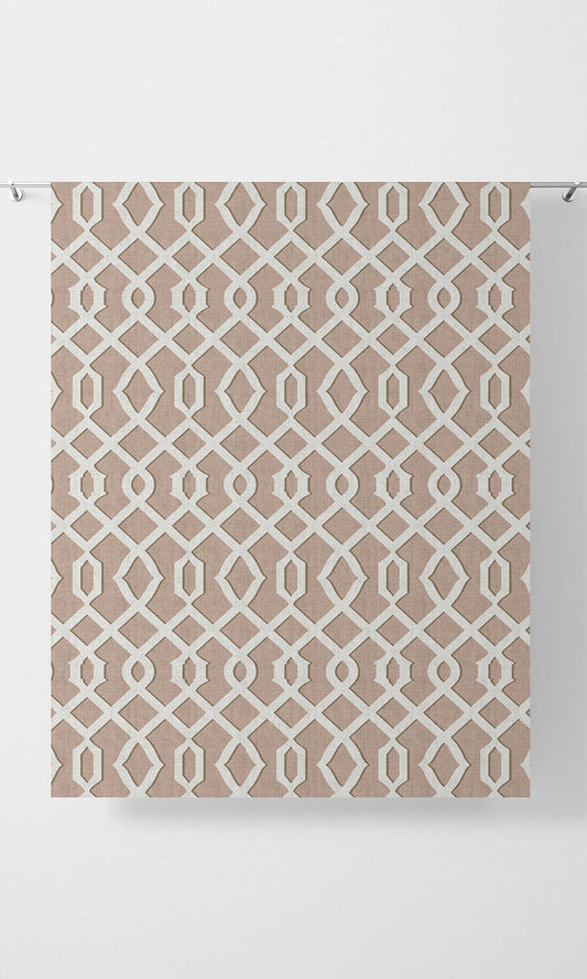 Trellis Patterned Home Décor Fabric By the Metre (Soft Pink & White)