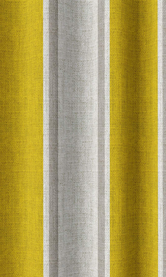 Striped Print Window Drapery (Linen White/ Yellow)