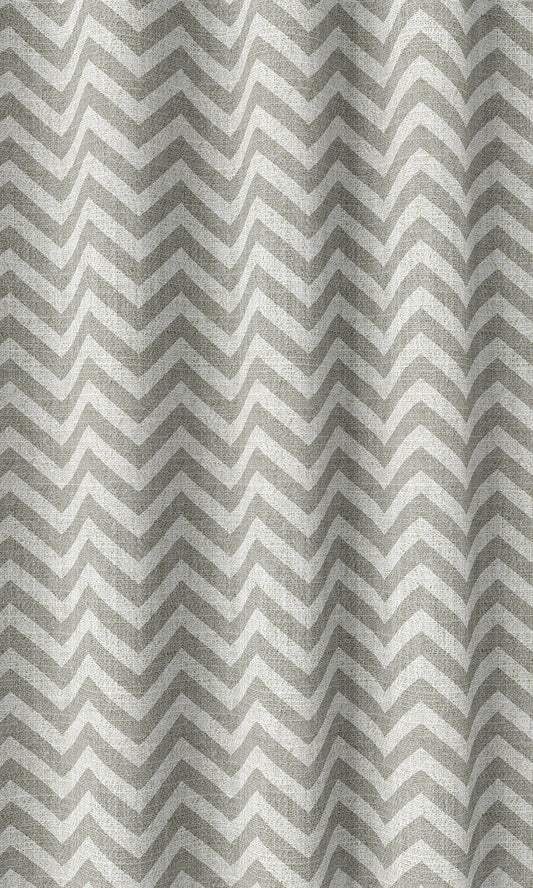 Chevron Print Window Curtains (Grey/ White)