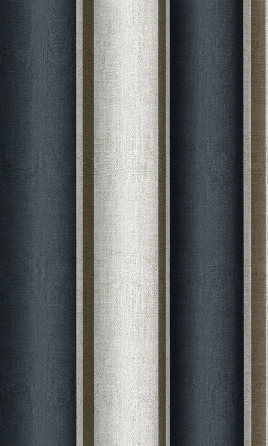 Geometric Curtains (Navy Blue/ Brown)