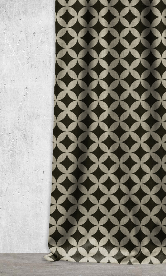 Modern Print Home Décor Fabric Sample (Black/ Stone Grey)