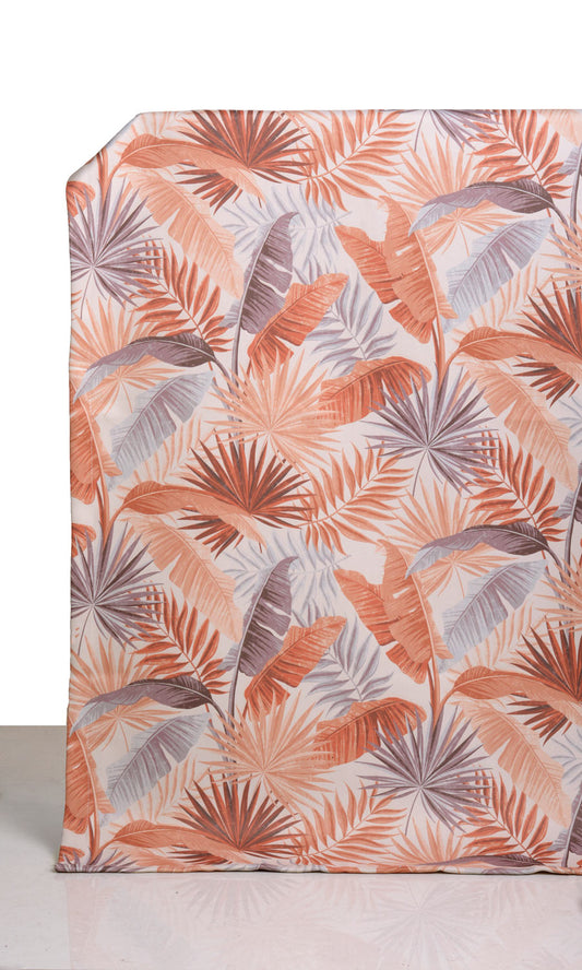 Botanical Floral Home Décor Fabric Sample (Burnt Orange)