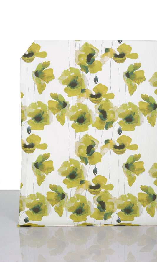 Water Lilies Floral Drapes (Yellow/ Green)