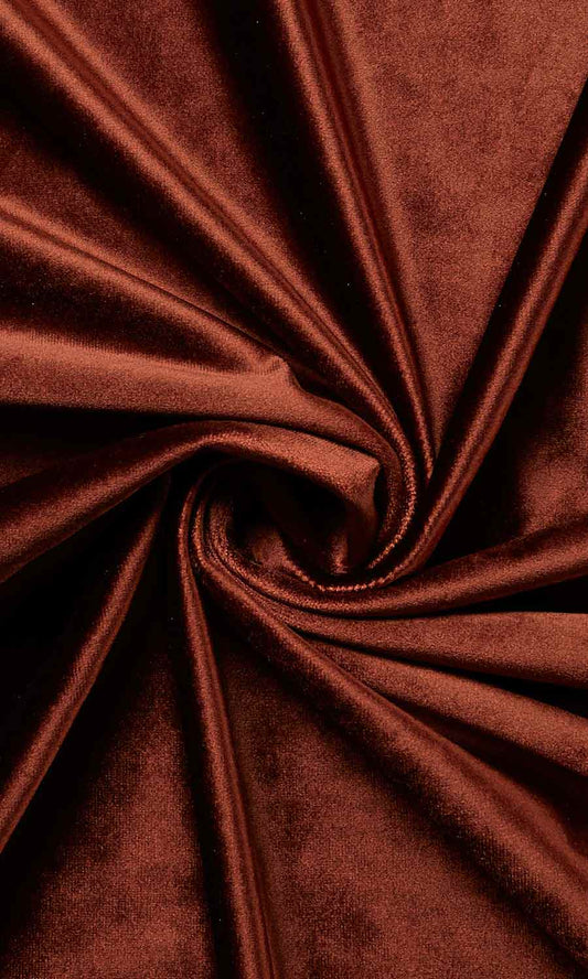 Velvet Custom Size Home Décor Fabric Sample (Orange Brown)