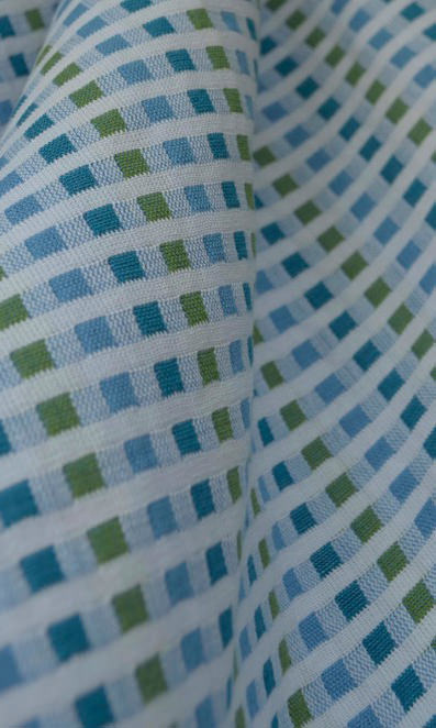 Cotton Curtain Panels (Blue/ Green)