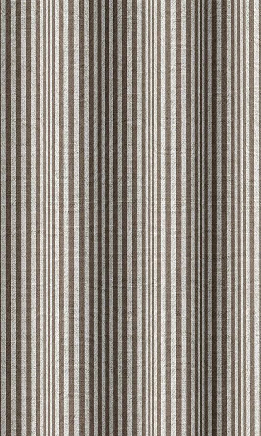 Modern Striped Print Curtains (Cedar Brown)