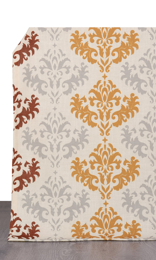 Damask Patterned Drapes (Red/ Gray/ Yellow/ White)