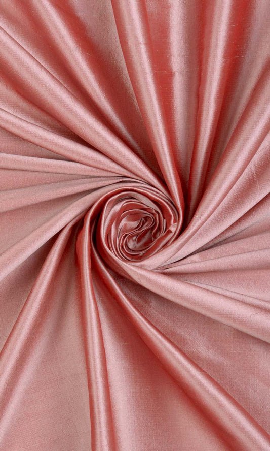 Shantung Silk Curtains (Blush Pink/ Red)