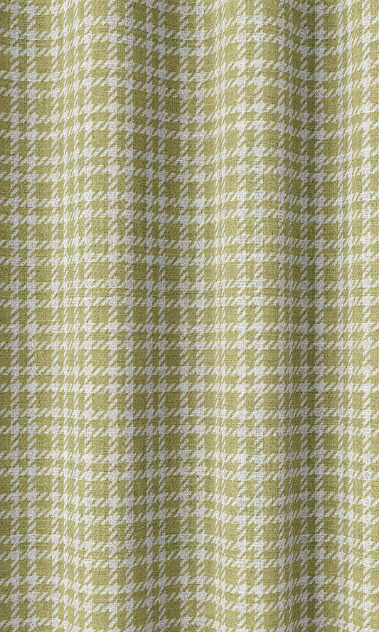 Modern Check Print Drapes (Chartreuse Green/ White)