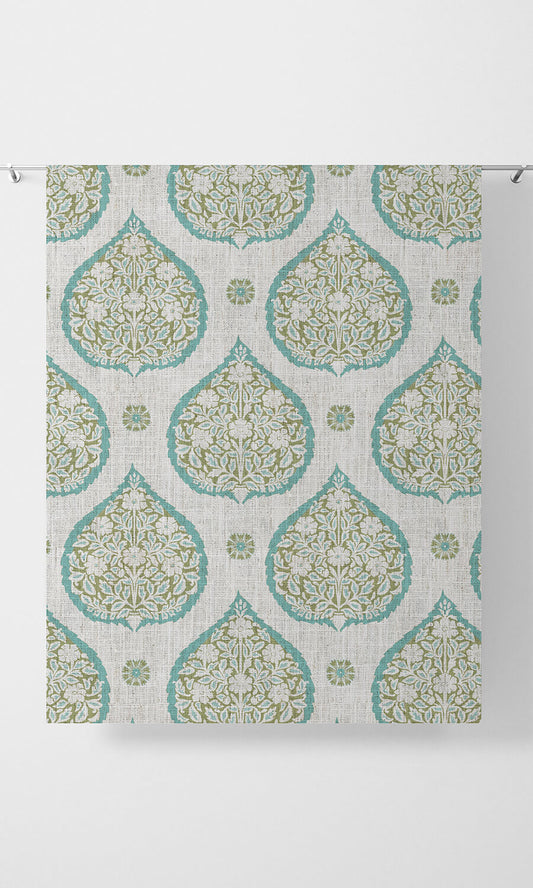 Paisley Curtains (Blue/ Green)