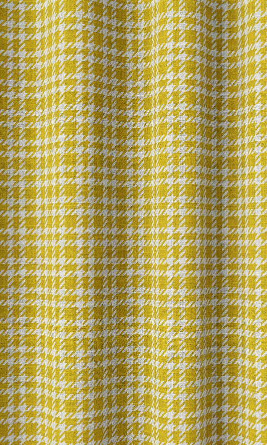 Check Patterned Window Drapes (Yellow)