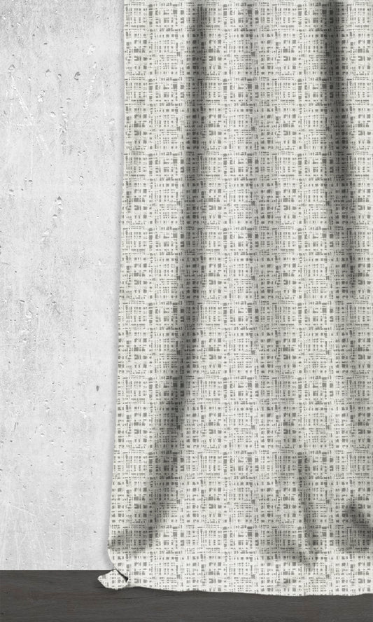 Custom Home Décor Fabric Sample (Eggshell White/ Pewter Grey)