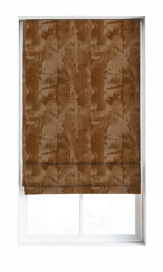 Watercolor Effect Striped Bespoke Drapes (Brown)