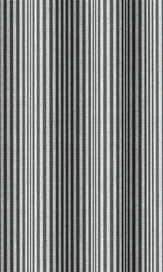 Custom Striped Window Curtains & Drapes (Slate Grey)