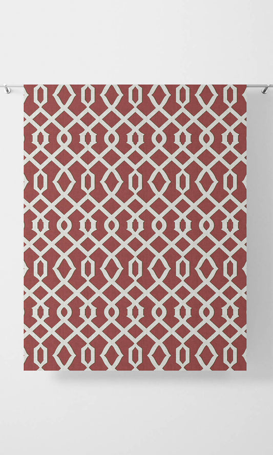 Trellis Patterned Window Drapery (Red)