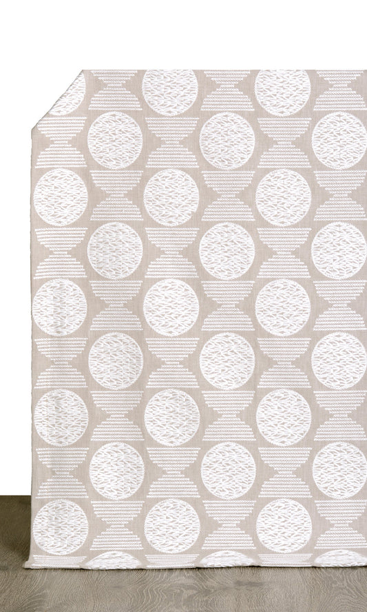 Geometric Patterned Curtains (Oatmeal Beige)