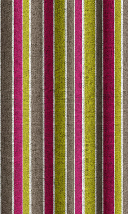 Custom Striped Print Home Décor Fabric Sample (Pink/ Green)