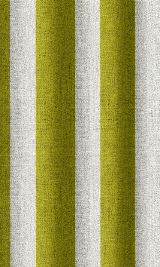 Custom Striped Home Décor Fabric Sample (Apple Green/ White)