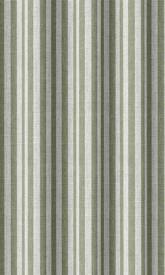 Modern Striped Custom Curtains (Green/ White)