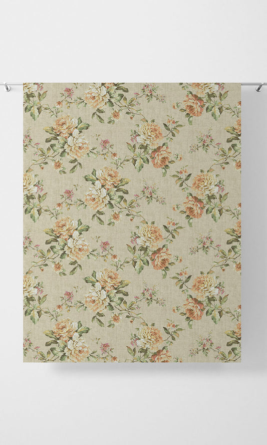 Country Floral Drapery (Yellow/ Orange)