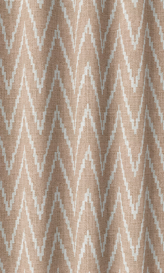 Chevron Print Drapes (Blush Pink/ White)