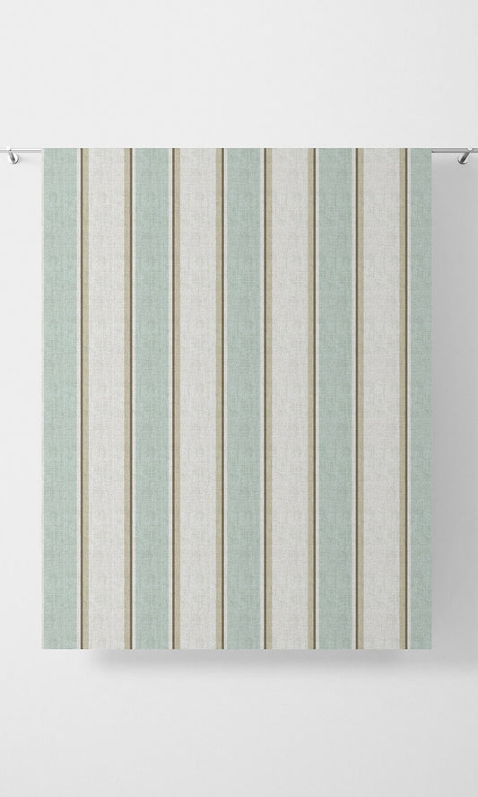 Modern Striped Home Décor Fabric Sample (Duck Egg Blue/ White)