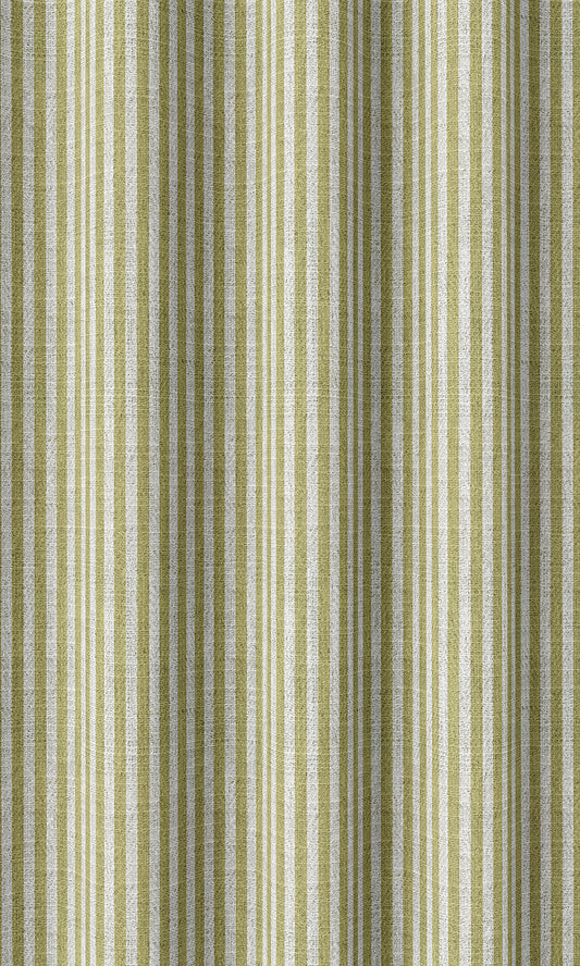 Striped Print Curtains (Chartreuse Green/ White)