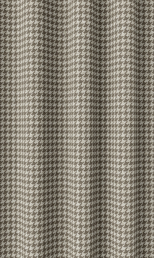 Houndstooth Patterned Curtains (Brown)