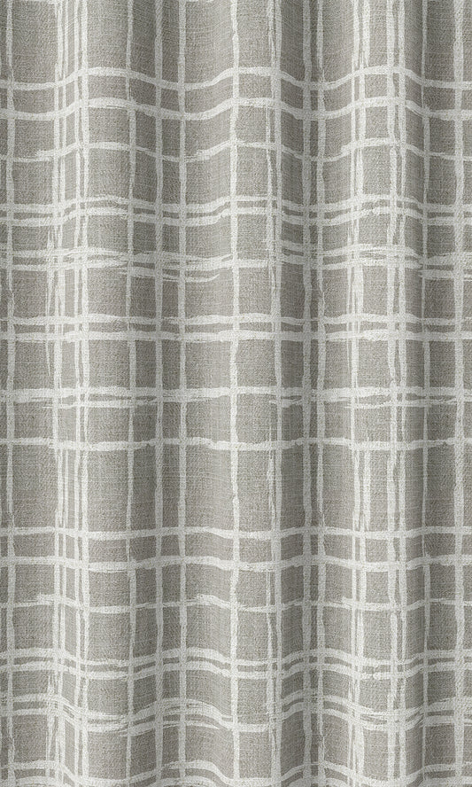 Abstract Patterned Window Drapery (Grey/ White)