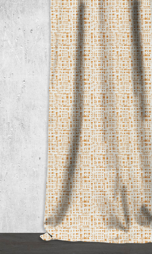 Custom Curtains (Eggshell White/ Orange/ Brown)