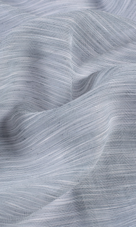 Textured Sheer Home Décor Fabric Sample (Grey/ Blue)