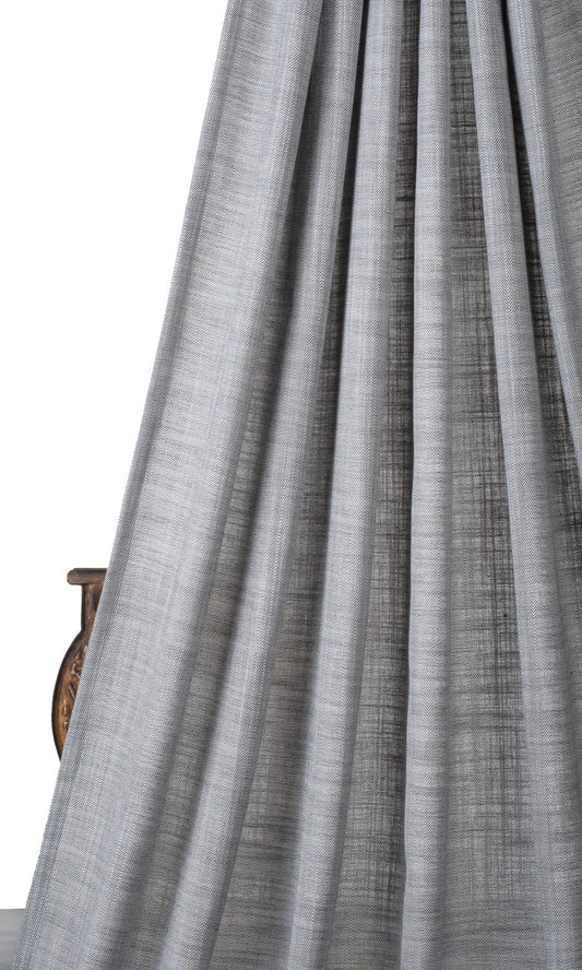 Textured Semi-Sheer Curtains (Gray)