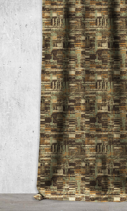 Made-to-Order Kilim Home Décor Fabric Sample (Green/ Brown)