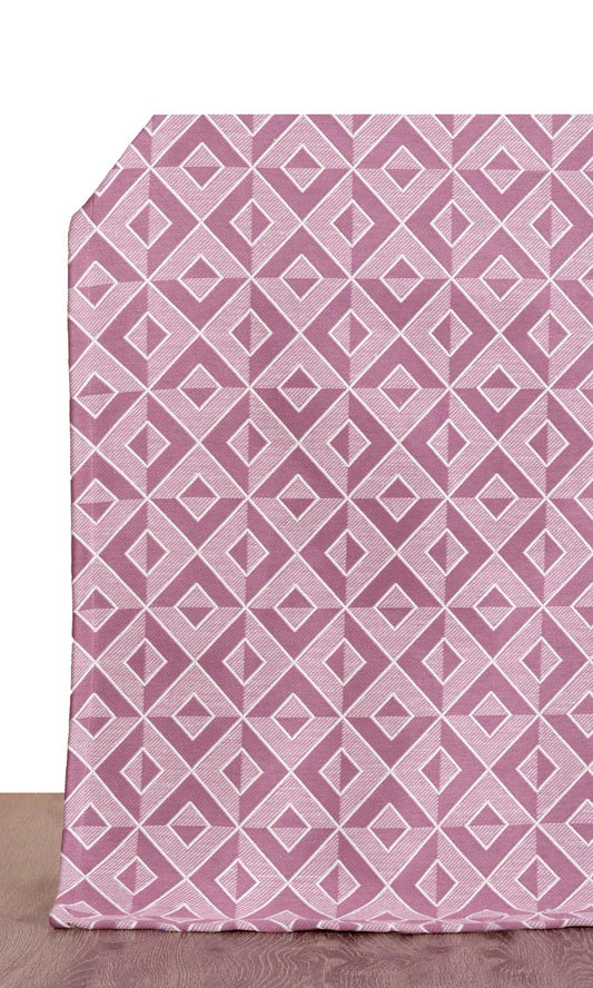 Diamond Patterned Jacquard Window Curtains (Pink)