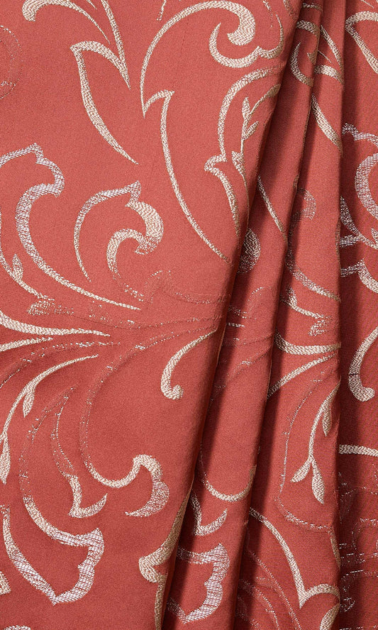 Red Tendrils Print Window Curtains (Red/ Orange)