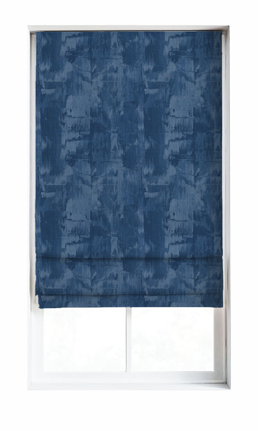 Modern Striped Window Drapery (Cobalt/ Denim Blue)