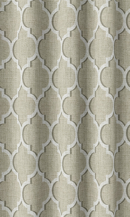 Trellis Tile Print Drapery (Beige/ White)