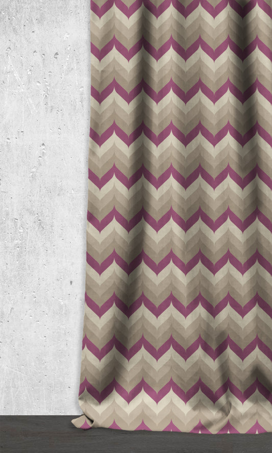 Light Blocking Home Décor Fabric By the Metre (Purple/ Ivory/ Grey)