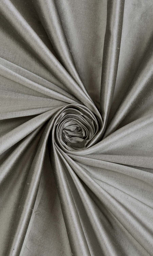 Shantung Silk Custom Home Décor Fabric Sample (Steel Grey)