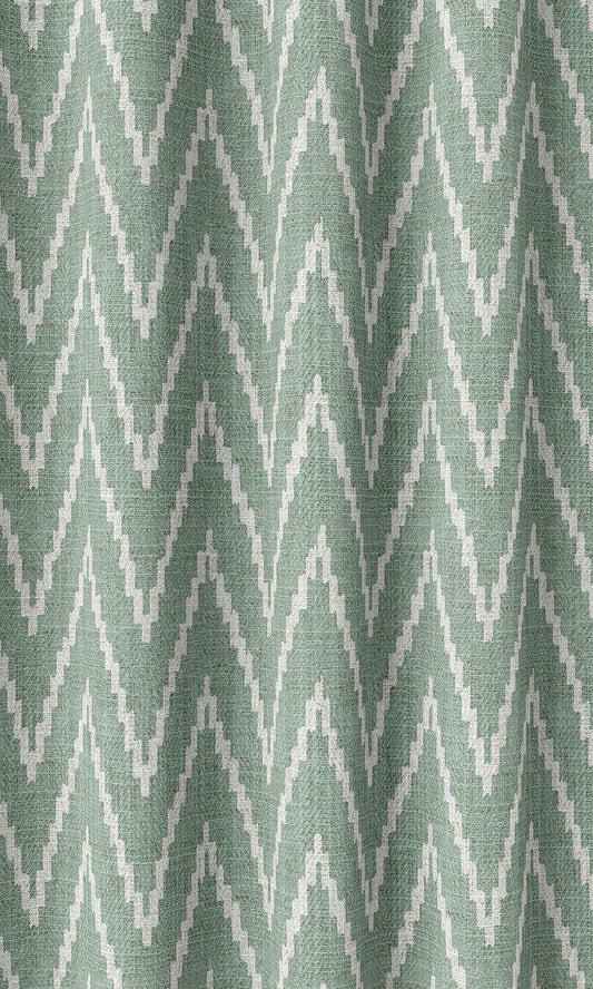 Chevron Print Curtains (Duck Egg Blue/ White)