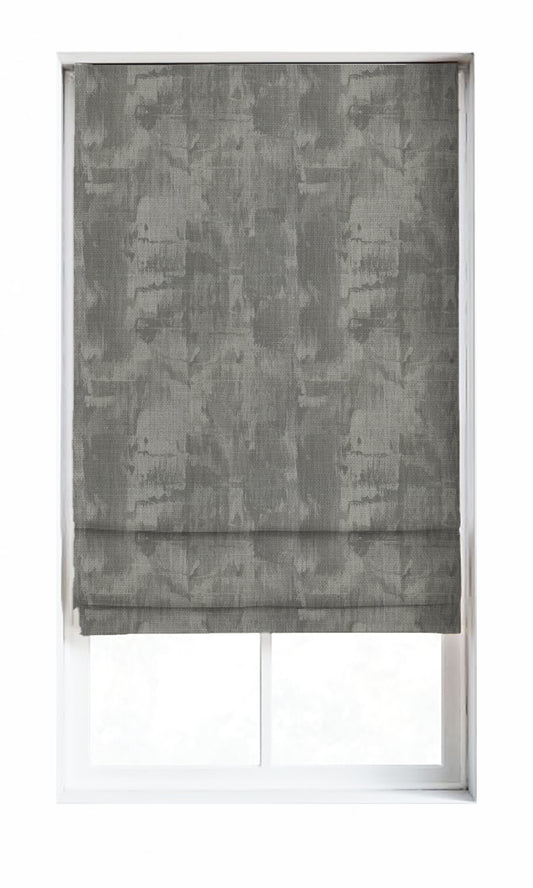 Watercolor Effect Striped Window Curtains (Grey)