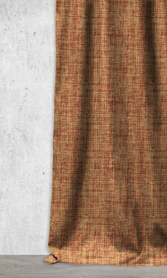 Window Home Décor Fabric By the Metre (Sandy Beige/ Chilli Red)